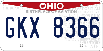 OH license plate GKX8366