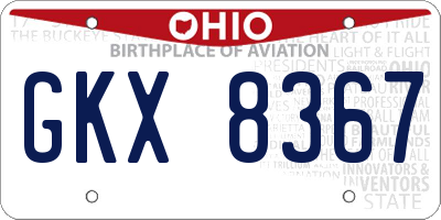 OH license plate GKX8367