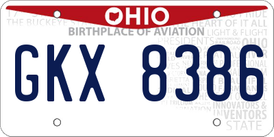 OH license plate GKX8386