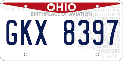 OH license plate GKX8397
