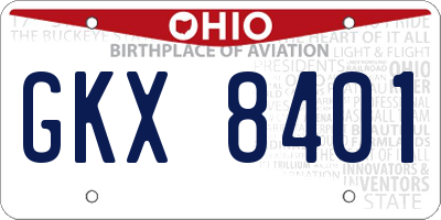 OH license plate GKX8401