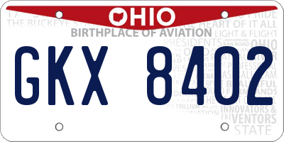 OH license plate GKX8402