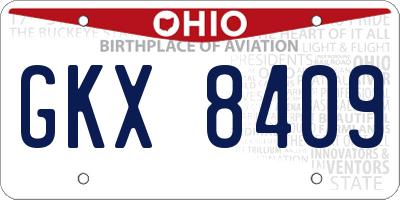OH license plate GKX8409
