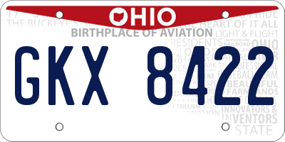 OH license plate GKX8422