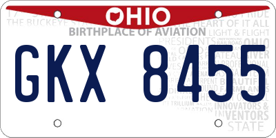 OH license plate GKX8455