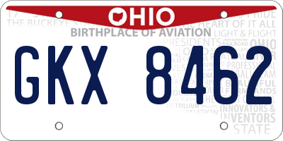 OH license plate GKX8462