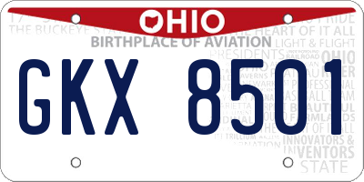 OH license plate GKX8501