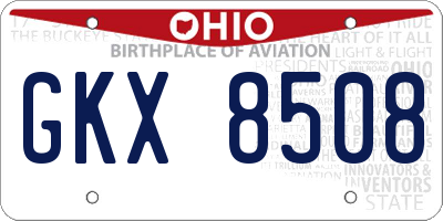 OH license plate GKX8508