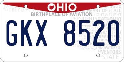OH license plate GKX8520