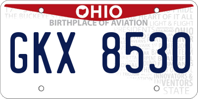OH license plate GKX8530