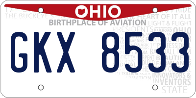 OH license plate GKX8533