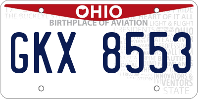 OH license plate GKX8553