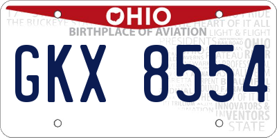 OH license plate GKX8554
