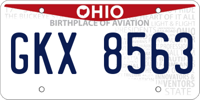 OH license plate GKX8563