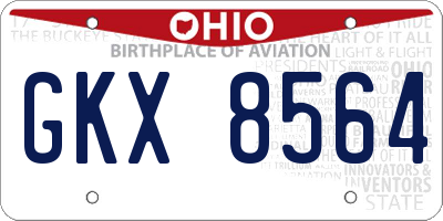 OH license plate GKX8564