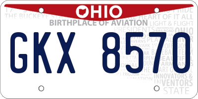 OH license plate GKX8570