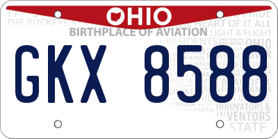 OH license plate GKX8588