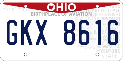 OH license plate GKX8616