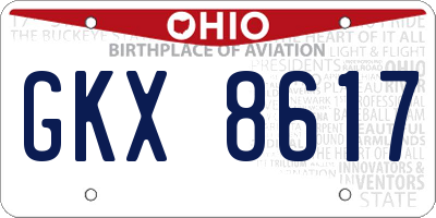 OH license plate GKX8617