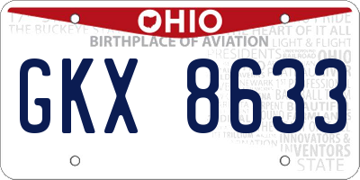 OH license plate GKX8633