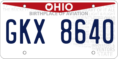 OH license plate GKX8640