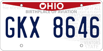 OH license plate GKX8646