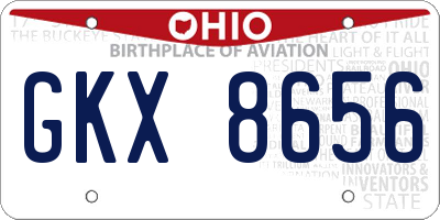 OH license plate GKX8656
