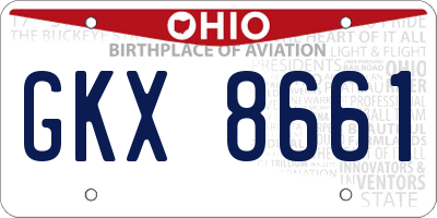 OH license plate GKX8661