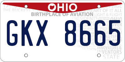 OH license plate GKX8665