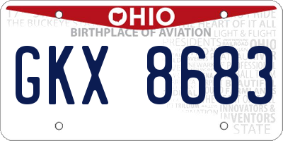 OH license plate GKX8683