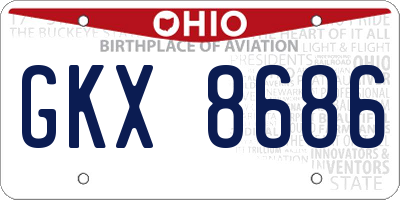 OH license plate GKX8686