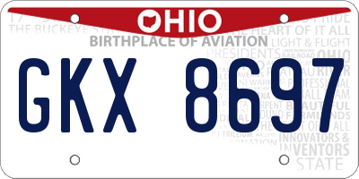 OH license plate GKX8697