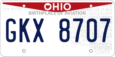 OH license plate GKX8707