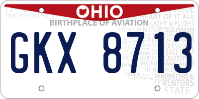 OH license plate GKX8713