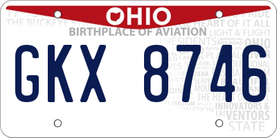 OH license plate GKX8746