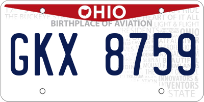 OH license plate GKX8759
