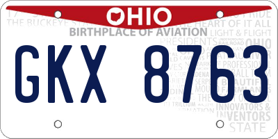 OH license plate GKX8763