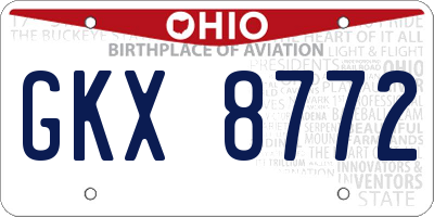 OH license plate GKX8772