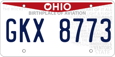 OH license plate GKX8773