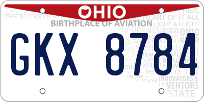 OH license plate GKX8784