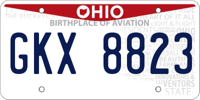 OH license plate GKX8823