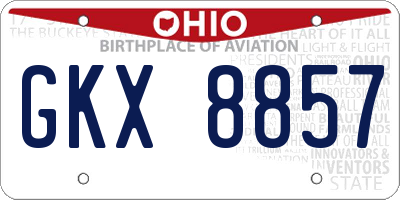 OH license plate GKX8857