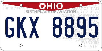 OH license plate GKX8895