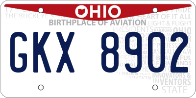 OH license plate GKX8902