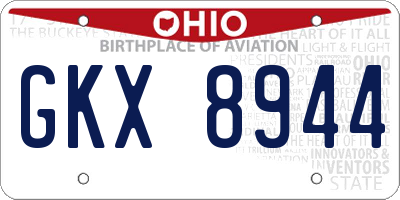 OH license plate GKX8944