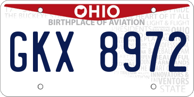 OH license plate GKX8972