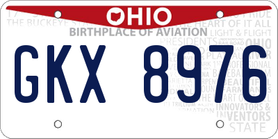 OH license plate GKX8976