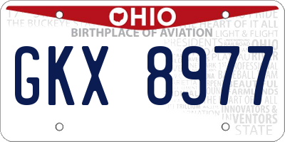 OH license plate GKX8977