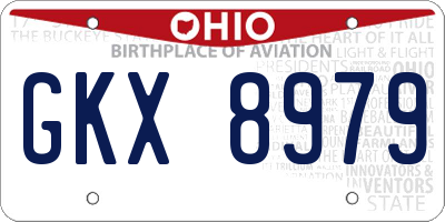 OH license plate GKX8979