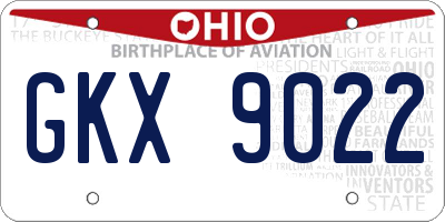 OH license plate GKX9022